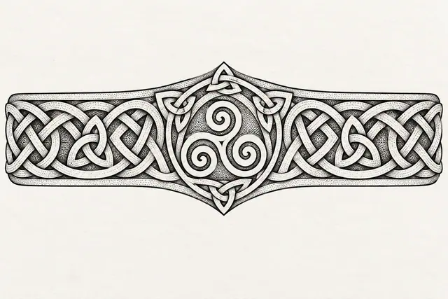 Dotwork triskele tattoo design for the arm (armband)