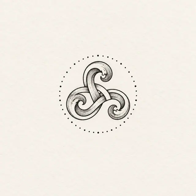 Dotwork triskele tattoo design for the wrist