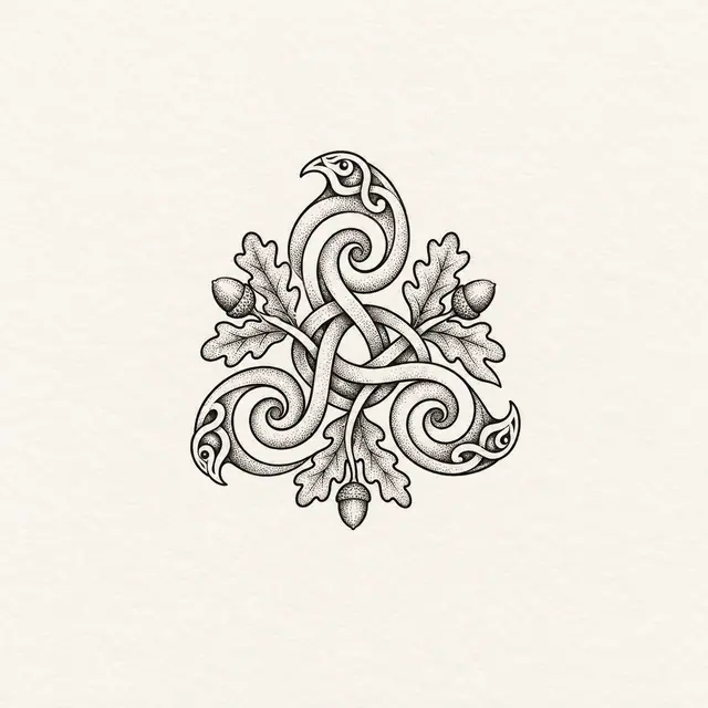 Dotwork triskele tattoo design for the wrist